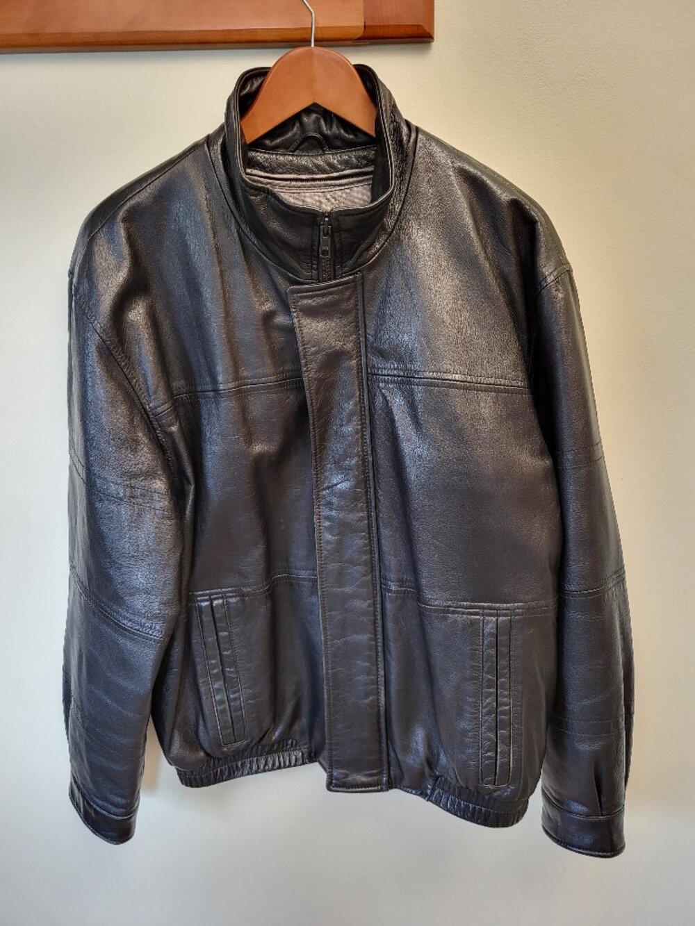 Pelle Studio x Wilsons Leather black leather insulated jacket